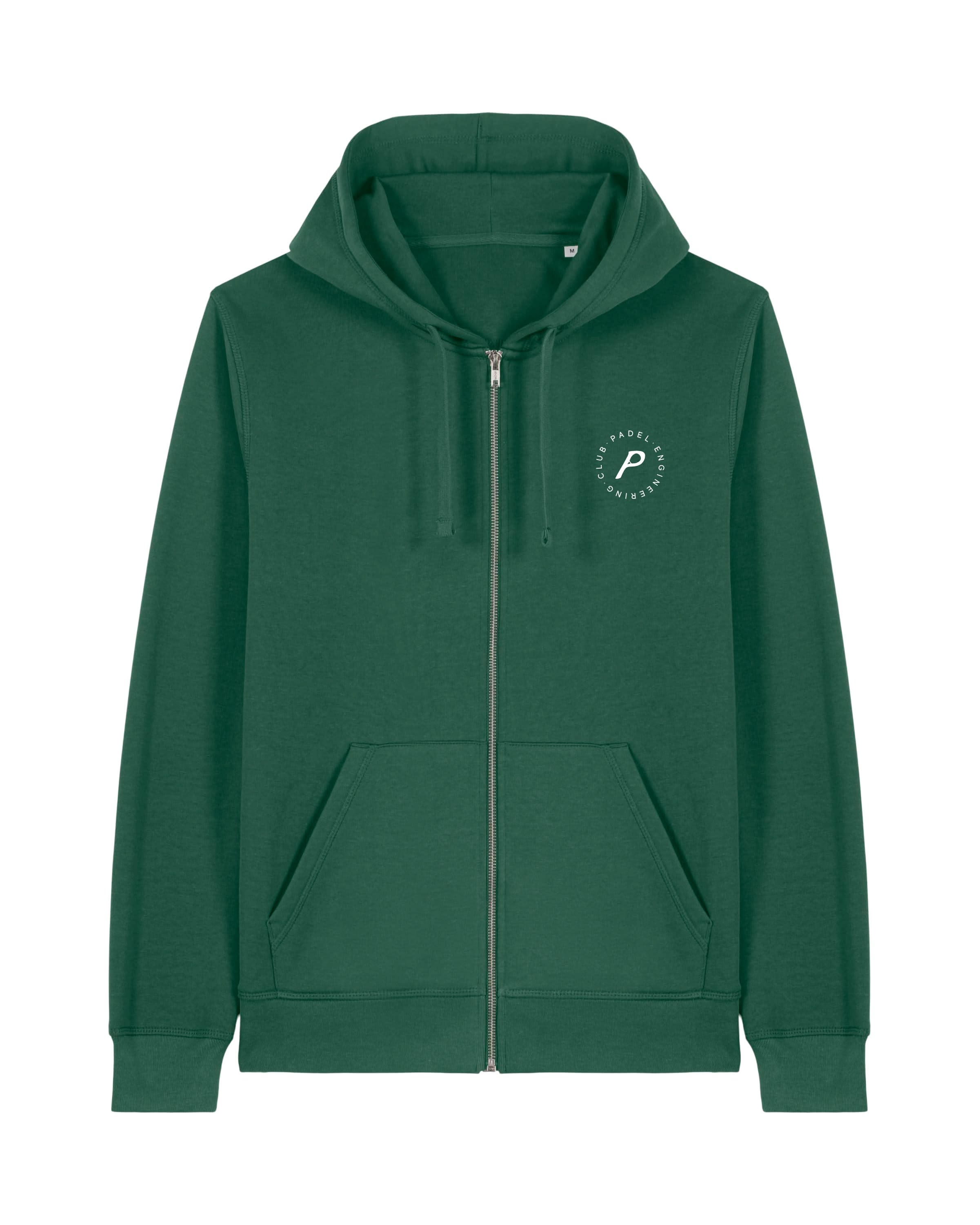 Core Bottle Green Zipped Hoodie